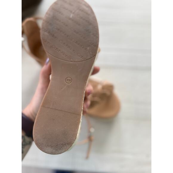 Calvin Klein Beige Espadrille Wedge Sandals - Size 9- Braided Strap - Picture 4 of 6